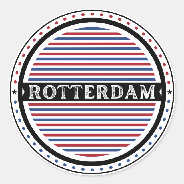 Adesivo Redondo Rotterdam City Pride Emblem – Dutch Identity (Frente)