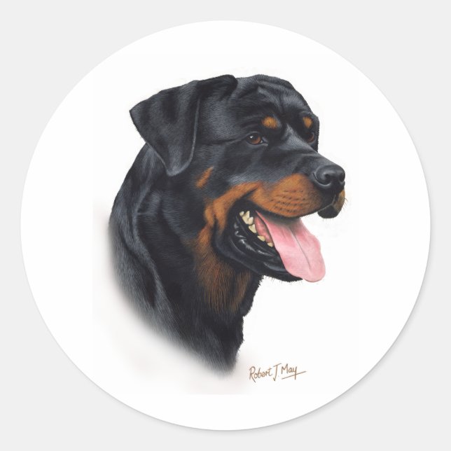 Adesivo Redondo Rottweiler (Frente)