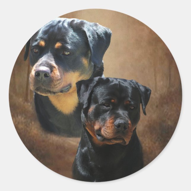 Adesivo Redondo Rottweiler (Frente)