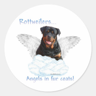 Adesivo Redondo Rottweiler Angel Sticker