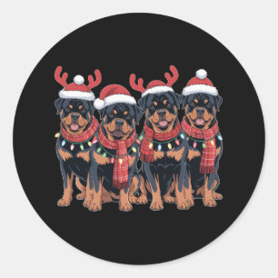 Adesivo Redondo Rottweiler Cachorro Natal Pai Mãe