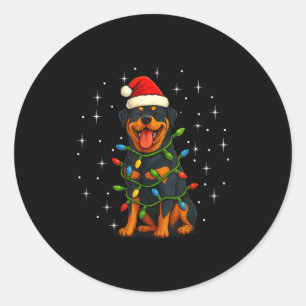 Adesivo Redondo Rottweiler Cachorro Natal Pj Pijama Homens Mulhere