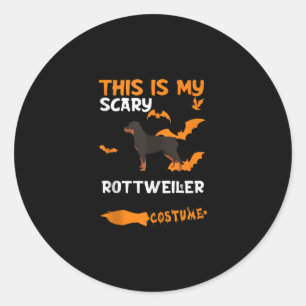 Adesivo Redondo Rottweiler Costume Halloween Cachorro Assustador P