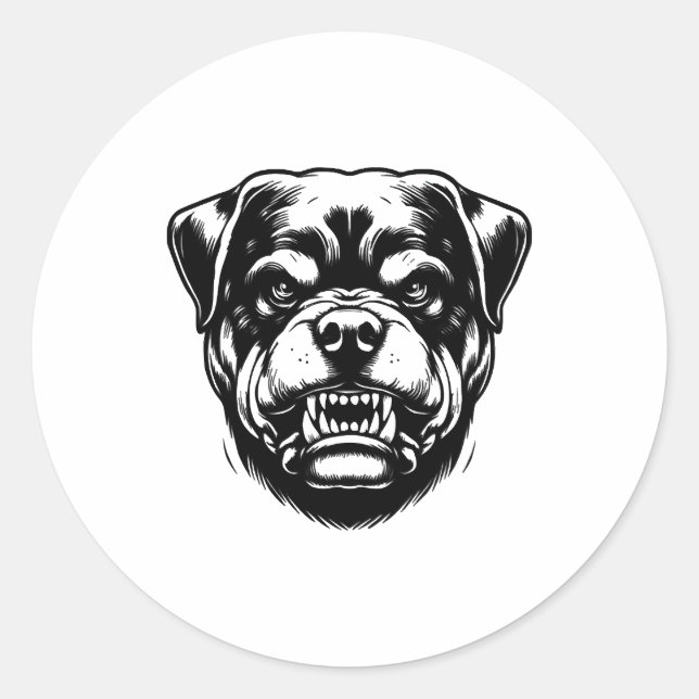 Adesivo Redondo Rottweiler Dog  (Frente)