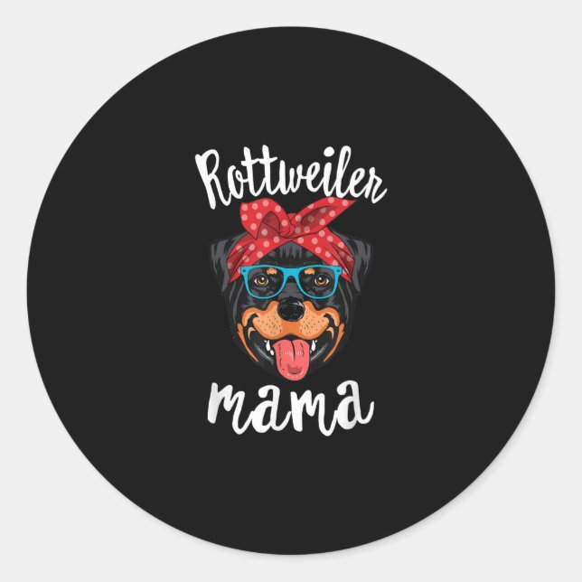 Adesivo Redondo rottweiler mama puppy mom dog mama lover gift (Frente)
