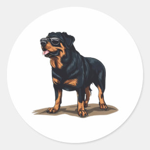 Adesivo Redondo Rottweiler O Explorador