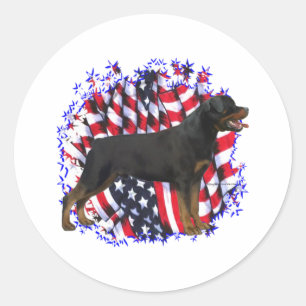 Adesivo Redondo Rottweiler Patriot