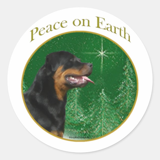 Adesivo Redondo Rottweiler Peace (Frente)