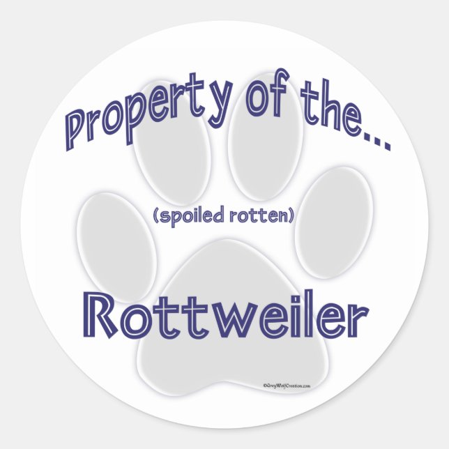 Adesivo Redondo Rottweiler Property Sticker (Frente)