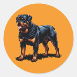 Adesivo Redondo Rottweiler Stunning Dog Art Sticker