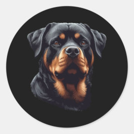 Adesivo Redondo Rottweiler Stunning Dog Head Art 