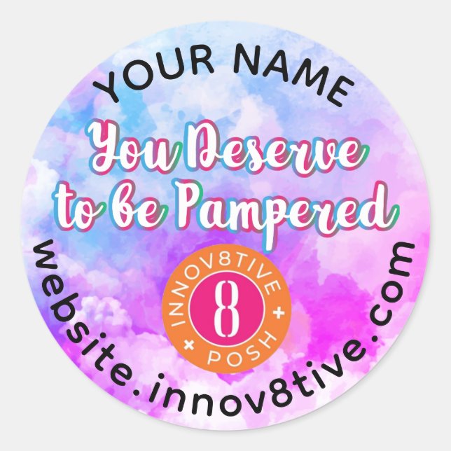 Adesivo Redondo Rotulagem de Possibilidade das Nuvens de Aquarelas (Frente)