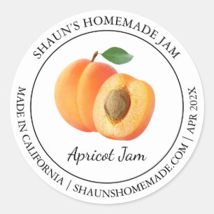 Adesivo Redondo Rótulo Apricot Jam Modern