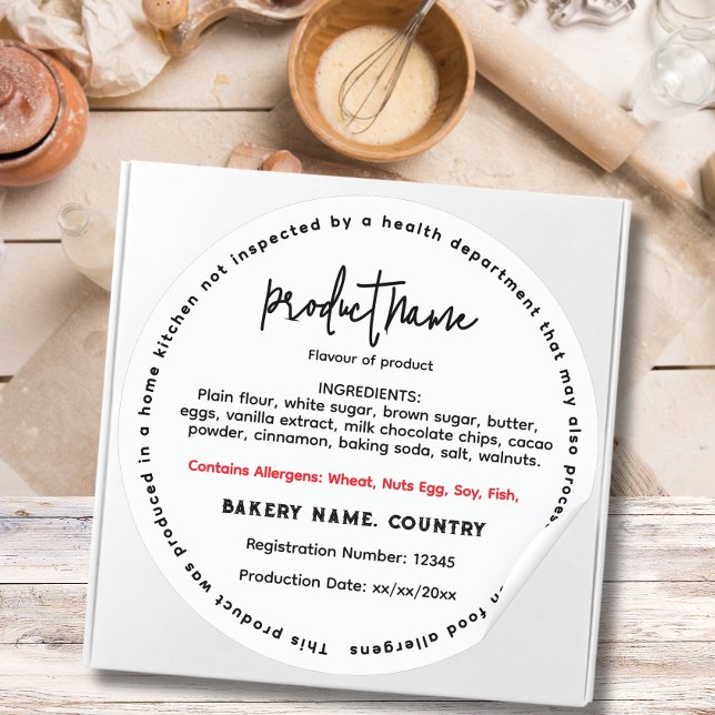 Adesivo Redondo Rótulo atualizado da comida de algodão Round Illin (Criador carregado)