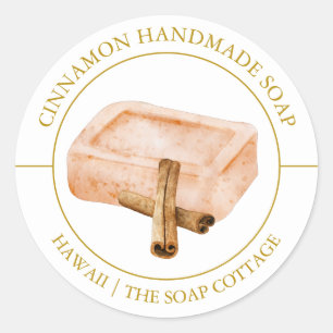 Adesivo Redondo Rótulo Cinnamon Soap
