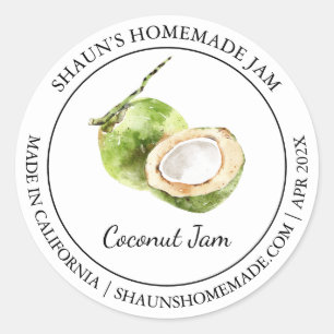 Adesivo Redondo Rótulo Coconut Jam Modern
