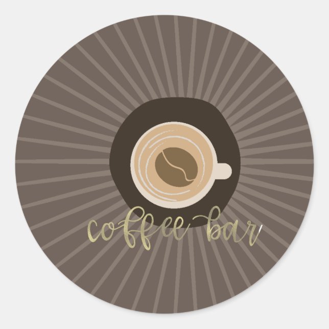 Adesivo Redondo Rótulo Comercial do Bar de Café Compre (Frente)