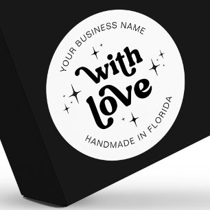 Adesivo Redondo Rótulo Comercial Retroativo, Fabricado À Mão Com A