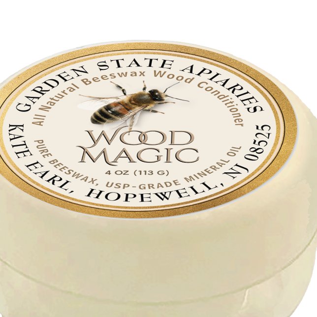 Adesivo Redondo Rótulo Condicionador de Madeira de Cerveja de Abel (Criador carregado)