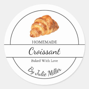 Adesivo Redondo Rótulo Croissant Simples