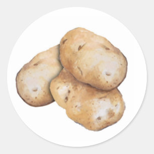 Adesivo Redondo Rótulo da horta de batata