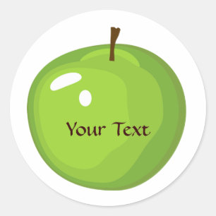 Adesivo Redondo Rótulo da Maçã Verde