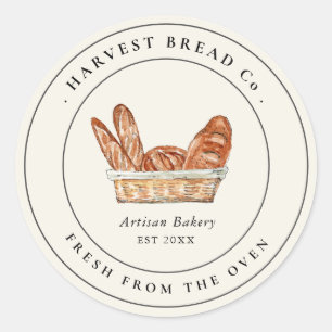 Adesivo Redondo Rótulo da padaria do pão de vindima