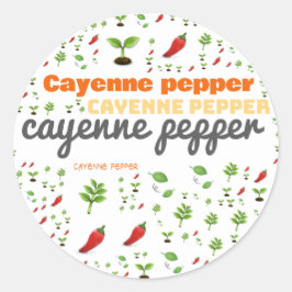ADESIVO REDONDO RÓTULO DA PALAVRA HERB - CAYENNE PEPPER