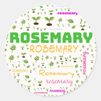 ADESIVO REDONDO RÓTULO DA PALAVRA HERB - ROSEMARY