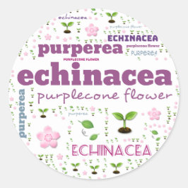 ADESIVO REDONDO RÓTULO DA PALAVRA HERBS/VEGETABLE - PURPLECONE