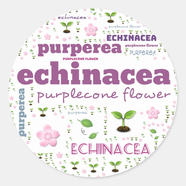 ADESIVO REDONDO RÓTULO DA PALAVRA HERBS/VEGETABLE - PURPLECONE (Frente)