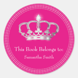 Adesivo Redondo Rótulo da princesa Crown