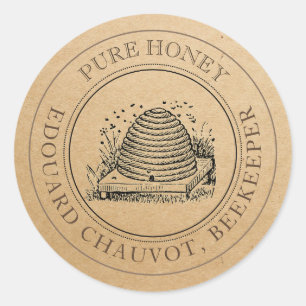 Adesivo Redondo Rótulo da tampa do Skep Honey Kraft Honey Jar Lid