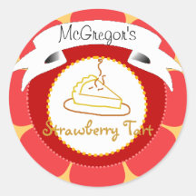 Rótulo da tarte de morango vermelho