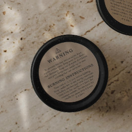 Adesivo Redondo Rótulo da Vela das Instruções de Queima de Aviso d