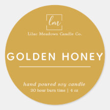 Rótulo da Vela redonda de Boho Amarelo-Mostarda