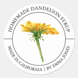 Adesivo Redondo Rótulo Dandelion Modern