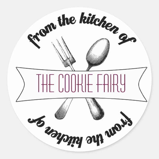 Adesivo Redondo Rótulo das Goodies cozidas (Frente)