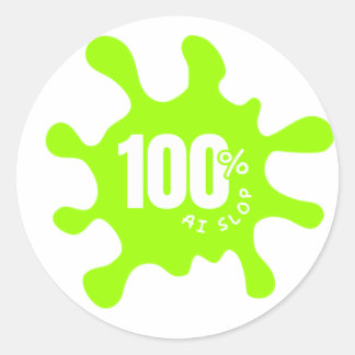 Adesivo Redondo Rótulo de AI 100% Inútil