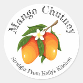 Adesivo Redondo Rótulo de alimento de chutney de manga para negóci