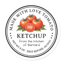 Rótulo de alimento de conserva caseira de ketchup