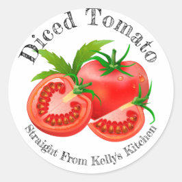 Adesivo Redondo Rótulo de Alimento de Tomate Diced para Negócios d