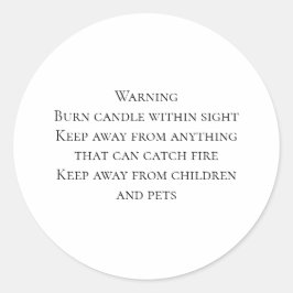 Adesivo Redondo Rótulo de Aviso de Vela