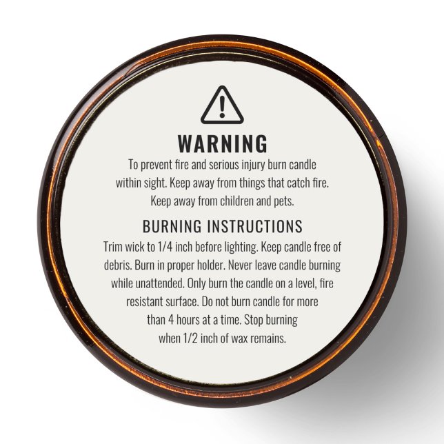 Adesivo Redondo Rótulo de Avisos de Velas e Instruções de Gravação (Criador carregado)