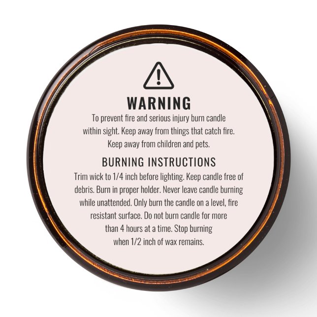 Adesivo Redondo Rótulo de Avisos de Velas e Instruções de Gravação (Criador carregado)