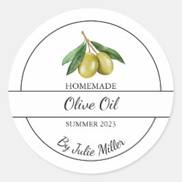 Adesivo Redondo Rótulo de Azeite Simples Caseiro