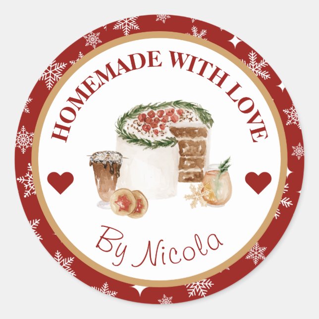 Adesivo Redondo Rótulo de Baía de Natal Holiday (Frente)