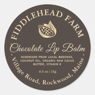 Adesivo Redondo Rótulo de Balas de Chocolate Dourado Cacau Físico