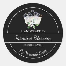 Adesivo Redondo Rótulo de Banheira de Bolha Jasmine Homemade Simpl