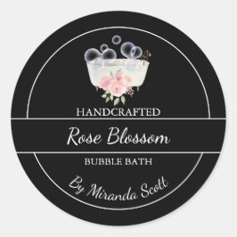 Adesivo Redondo Rótulo de Banheira de Rosa simples caseira